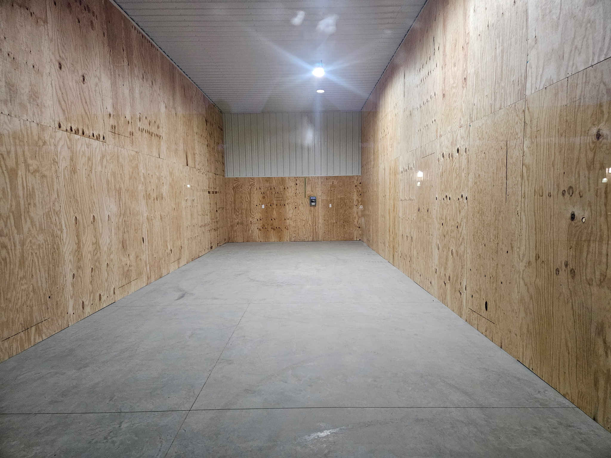 Row of storage bays behind the main Buckeye Flex Space building